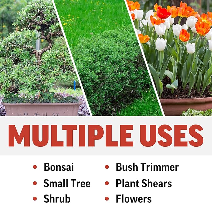 Piranha Pruner Trimming Scissors Garden Shears, Plant Trimmers, Gardening Hand Tools, Straight Fluorine Coated Blade