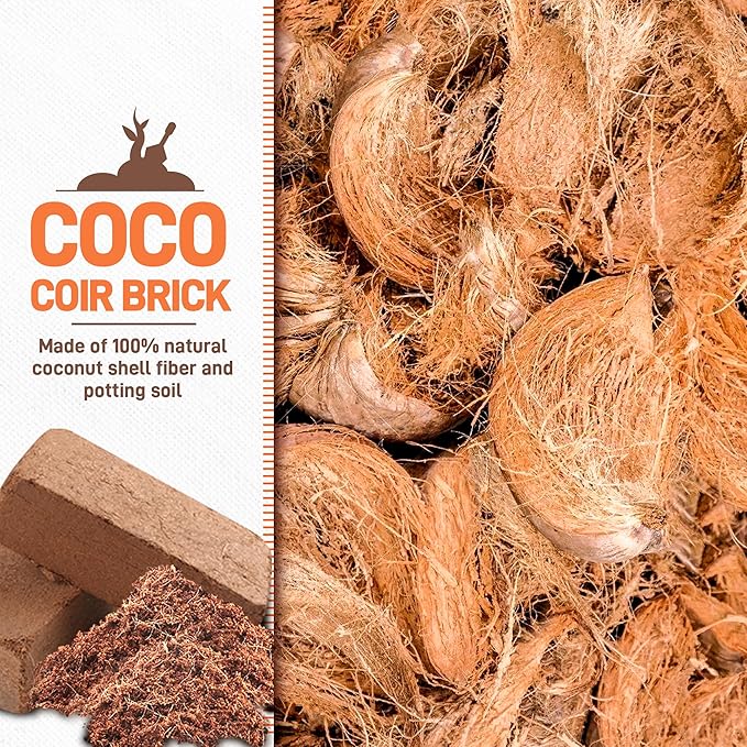 3-Pack Coco Coir Bricks, Premium Organic Peat Moss Mix for Plants, Low EC & pH Balance, Fiber Coconut Husk. Ideal for Gardening, Potting Soil & Substrate