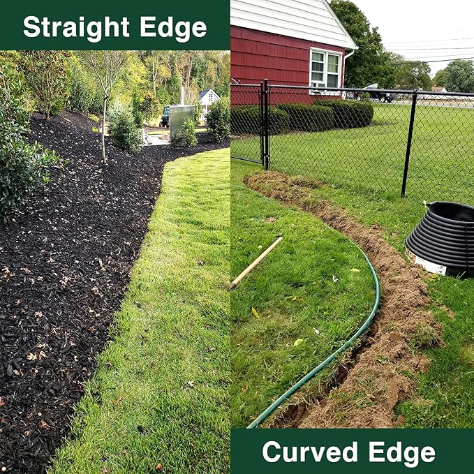 Oliynedy Lawn Edger Tool, Manual Grass Edger Long Handle 36 inch, Steel Hand Saw-Tooth Border Half Moon Edger Shovel for Yard, Garden, Landscaping, Sidewalk, Cable Burying