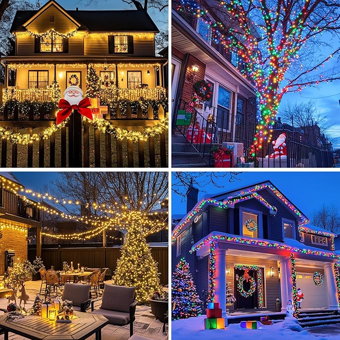 JMEXSUSS 500 LED Color Changing Christmas Lights, 173ft Warm White & Multicolor String Lights with Remote Outdoor Waterproof Christmas Tree Lights Plug in for Party Christmas Indoor Decor