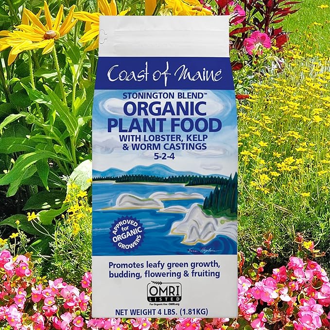 Coast of Maine (4lb) Stonington Blend Organic Plant Food with Lobster, Kelp and Worm Castings - OMRI Listed