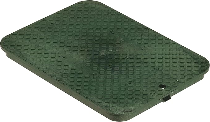 Rain Bird CPVBJMB Professional Series 12" Jumbo Rectangular Sprinkler Valve Box, Black with Green Lid, 12" High