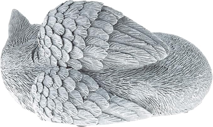 Pure Garden Cat Memorial Stone - Peaceful Sleeping Kitten Angel Statue for Garden, Remembrance, Grave Marker, and Loss - Pet Sympathy Gift (Gray)