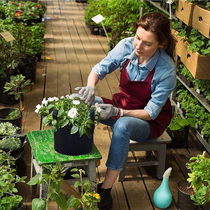 PHYEX 12-Pack 1 Gallon Nonwoven Grow Bags, Heavy Duty Aeration Fabric Pots with Durable Handles, Come with 12 Pcs Plant Labels