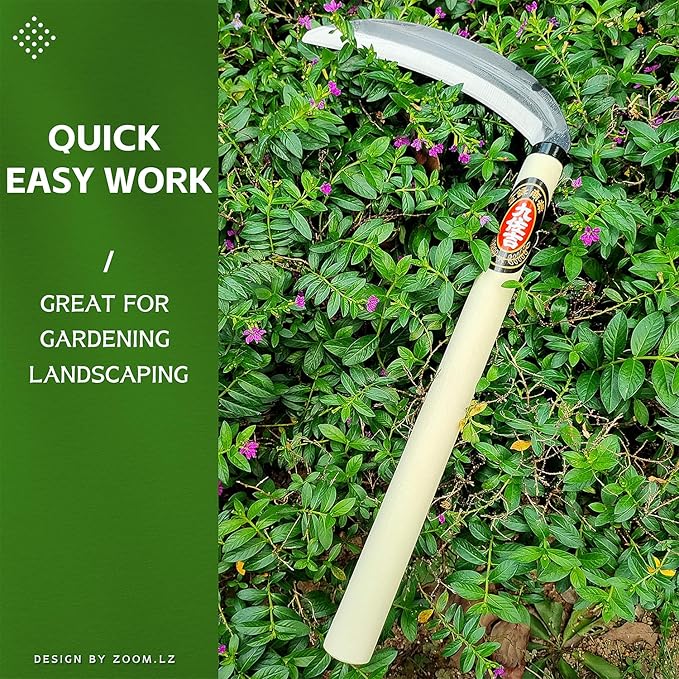 Japanese Weeding Sickle Garden Tool,Manual Hand Weeder Sickle Tool for Garden and Farm,Weeding Tool for Gardening,Grass Sickle Blade Cutter Gardening Quick Work