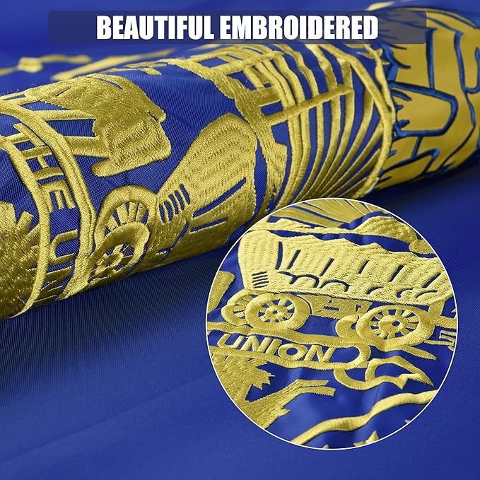 Oregon State Flag 5x8 Ft, Deluxe Full Embroidered Heavy Duty Nylon Durable OR Outside Flags, Indoor/Outdoor, Sewn Stripes and Brass Grommets