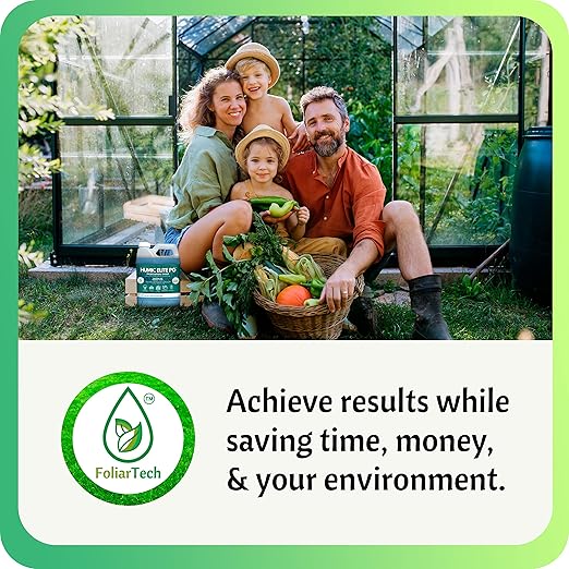 Humic Acid Organic Lawn Fertilizer - Fulvic Humic Mineral Blend for Trees, Shrubs, Ornamentals, Vegetables & Crops - FoliarTech, 2.6 Gallons