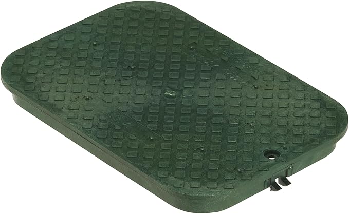 Rain Bird CPVBSTD Professional Series 12" Rectangular Sprinkler Valve Box, Black with Green Lid, 12" High