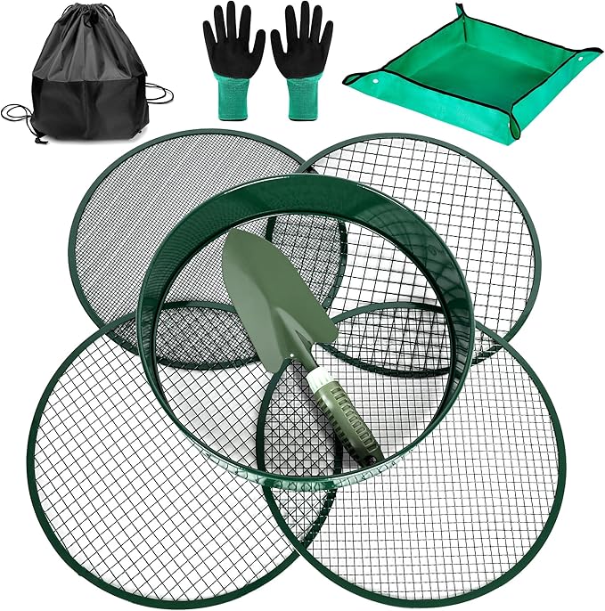 Soil Sifter for Gardening,Compost Dirt Garden Rock Soil Sifter Compost Dirt Garden Soil Sieve for Gardening