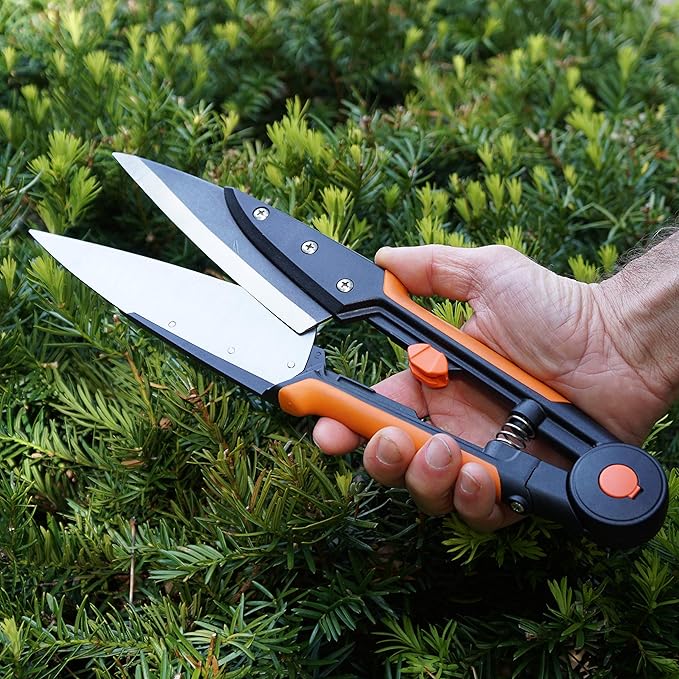 Kings County Tools Grass and Topiary Shears | Classic 6” Spring Blades | Razor Sharp | Rubberized Grips on Plastic Handles | Easy to Open and Snip Clippers