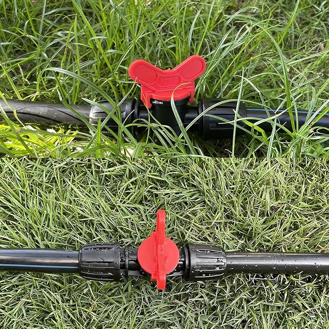 10Pcs Drip Switch Valve, In Line Barb Switch Valve for 1/2 Inch Drip Pipe (1/2" ID x0.64'' OD), Leak-Proof Direct Irrigation Component for Garden Systems