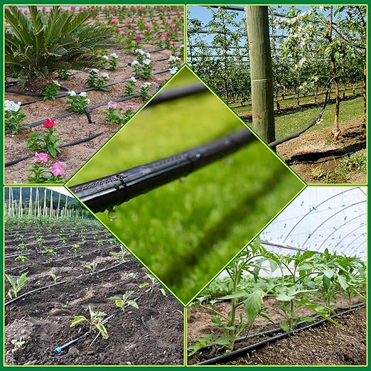 5/8" Drip Tape 1010FT, 6" Spacing Roll,16 Mil Garden Irrigation Tubing Hose, Adjustable Drip Tape Irrigation, Automatic Drip Irrigation System for Flowers, Plants, Fruits, 0.75 GPH/Hole