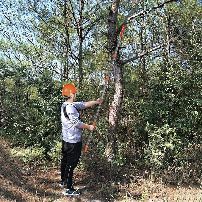 Pole Saws for Tree Trimming, Manual Pole Saws 7.8 Feet Extension Pole Tree Trimmer Cut Tree Branch Garden Tools Loppers Hand Pruning Saws for Sawing and Shearing