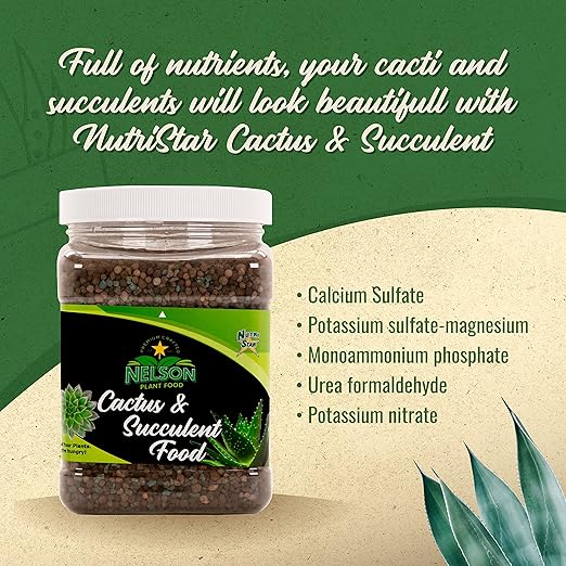 Nelson Plant Food - NutriStar Cactus and Succulent Plant Food - Cacti and Succulent Fertilizer - Plant Fertilizer for Cactus and Succulents
