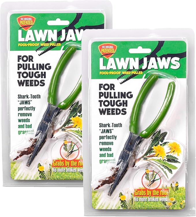 The Original Sharktooth Weed Puller Remover Weeding & Gardening Tool Weeder(2pk) -Pull from The Root Easily! Ergonomic Handheld Weeding Tool for Spring Summer Cleaning, For All Age Gardeners