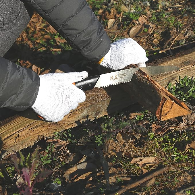 KAKURI Japanese Pruning Saw with Sheath 8.2" Made in JAPAN, Japanese Hand Pull Saw for Gardening and Camping, Non-Slip Cork Handle