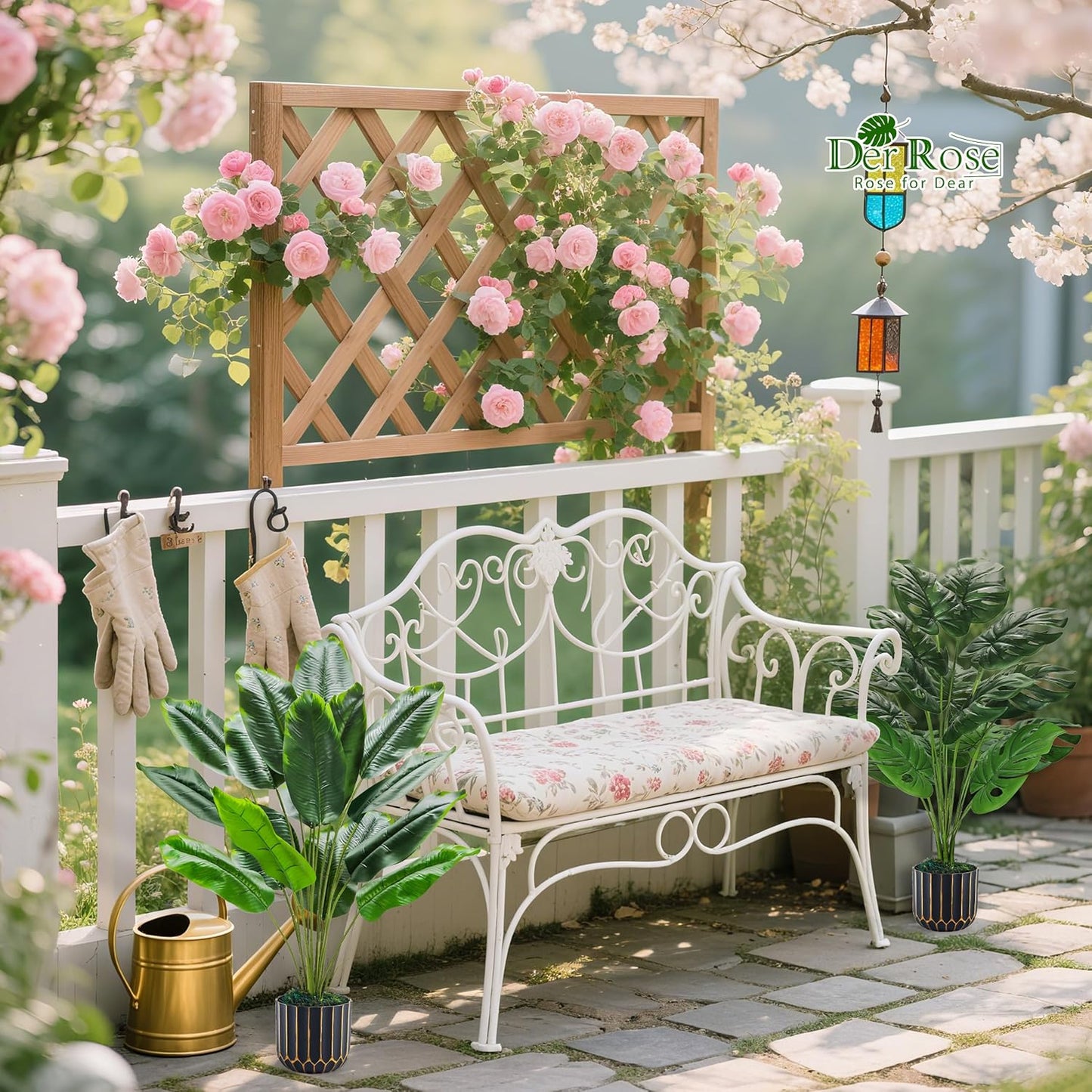 Der Rose 2 Pack 28" Tall Bird of Paradise Artificial Plants and Artificial Monstera Plants Tropical Fake Potted Banana Tree Faux Plants Indoor and Outdoor for Home Office Living Room Porch Decor