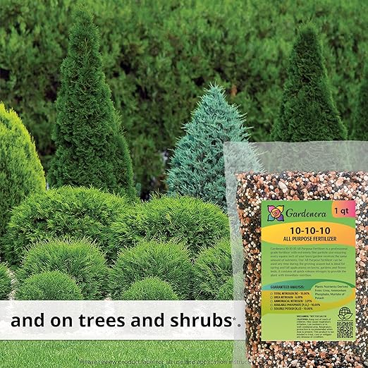 Maximize Your Garden's Potential with All-Purpose Planting and Growing Food 10-10-10 Fertilizer by Gardenera - A Must-Have for Gardening Enthusiasts - 5 Quart