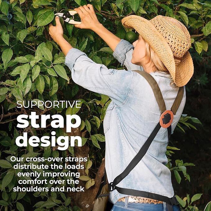 Soil & Sun Gardening Apron with Pockets and Harvesting Pouch - Durable Canvas Design for Men and Women - Convenient Tool Storage and Effortless Harvesting (Dark Beige)