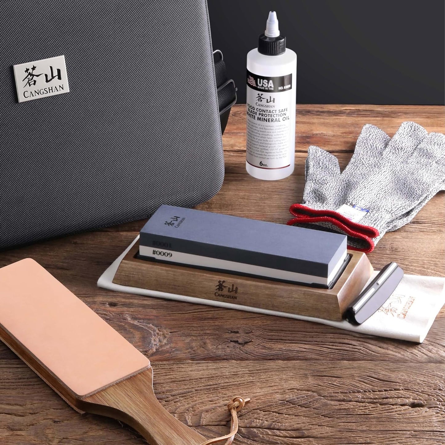 Cangshan 503800 Dual-Sided Whetstone Knife Sharpener 1000/6000 Grit