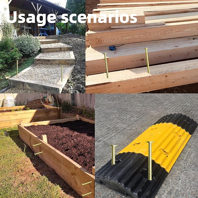 12 Pieces 12-Inch Garden Ground Stakes Galvanized Steel Rebar Stakes - Heavy Duty Ground Anchors for Tents, Position Stakes Kits,Fences Stakes, and Trampolines Stakes