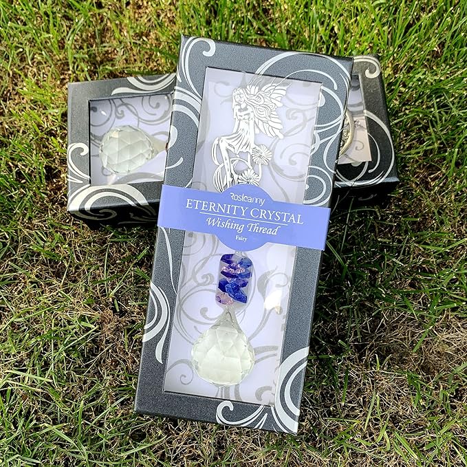 Crystal Garden Suncatcher Hanging Crystals Ornament for Window Rainbow Maker Prisms Home Decor Gift Boxed Sun Catcher Gift Idea for Mom Friends Grandma,Fairy