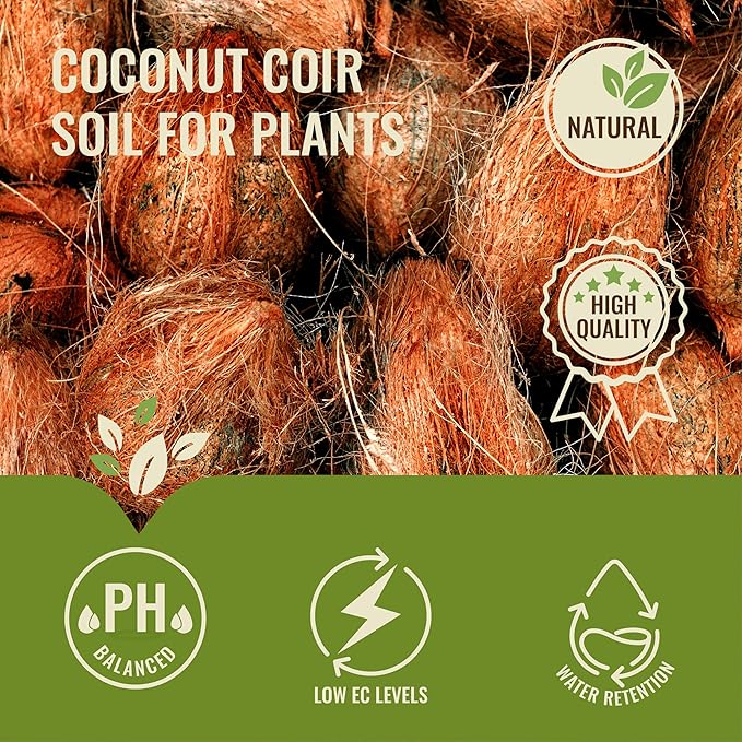 11Pcs Coco Coir Brick for Plants, Low EC & Balanced pH, Potting Mix, Coconut Fiber Substrate, Coco Coir in Bulk (18 Gallons Expansion)