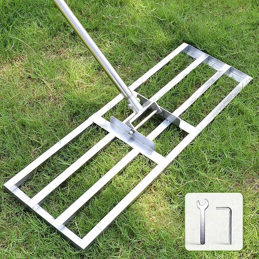 Scalebeard Lawn Leveling Rake,7FT 30 X10In Lawn Leveling Tool, Effort Saving & Adjustable Handle Heavy Duty Lawn Leveler for Yard Garden Golf Course Dirt Leveler