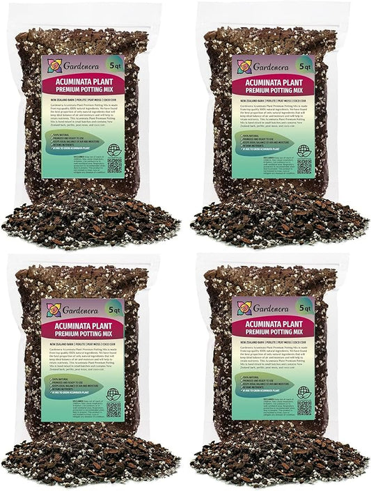 Premium Monstera Acuminata Soil Mix - Trusted by Experts for Strong and Healthy Plants by Gardenera - 20 Quart (4 Bags of 5 Quart)