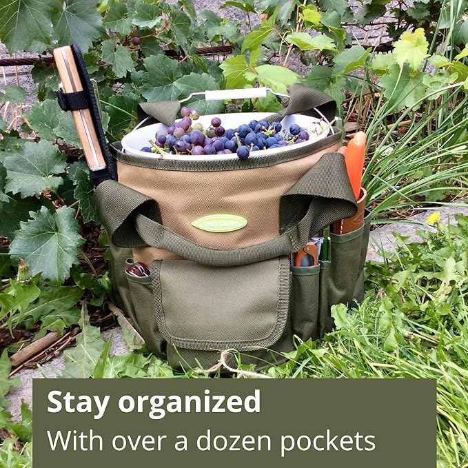 Garden Tool Bag – Makes Gardening Easy – Carry All Your Garden Tools and Supplies – Perfect Garden Tote and Bucket Organizer for Passionate Gardeners