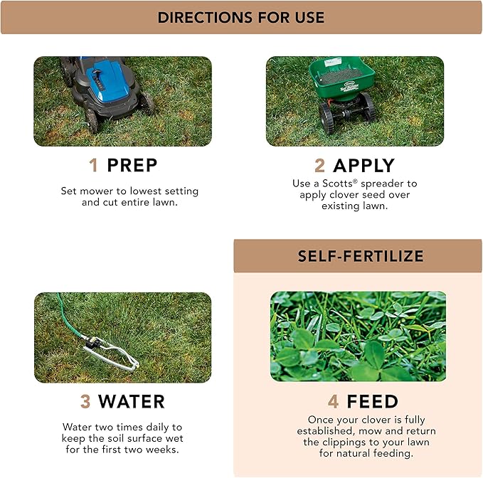 Scotts Turf Builder Clover Lawn, Greener Lawn with Less Maintenance, 2 lbs.