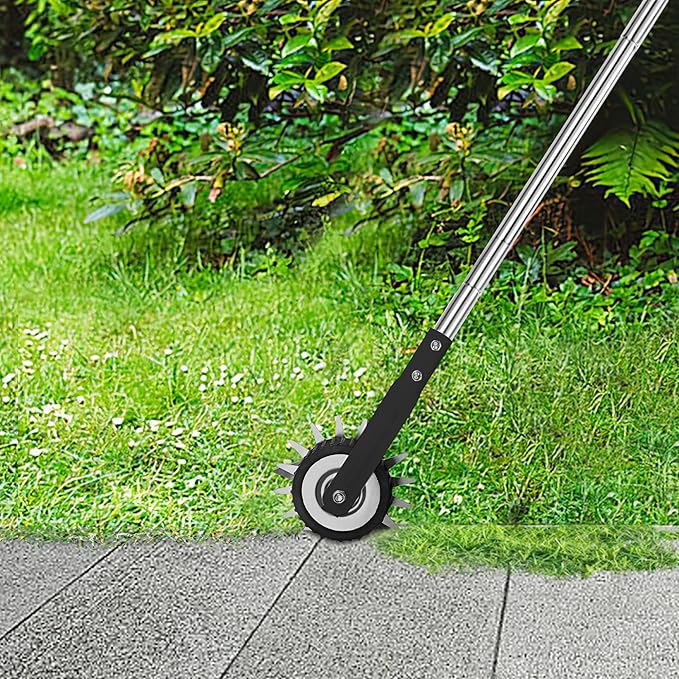 Wheel Rotary Edger, Adjustable Length Lawn Edger, Stainless Steel Edger Lawn Tool, Lawn Tool for Manual Edger, Rotary Edger for Sidewalks, Gardens, Driveways and Flower Bed Edging