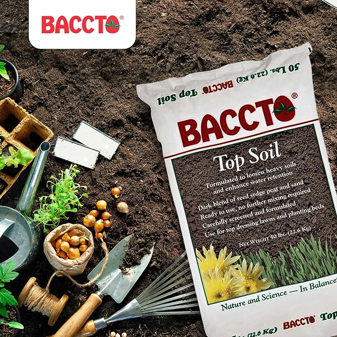 1550P Baccto Top Soil for Lawns, Gardens, and Raised Planting Beds with Reed Sedge, Peat, and Sand, 50 Pounds (3 Pack)