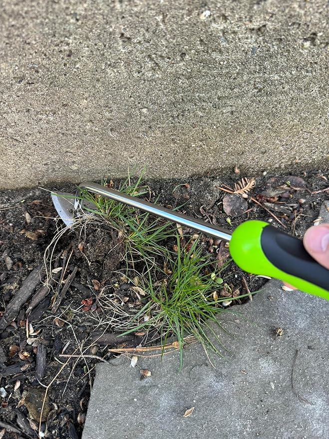 Garden Guru Root Weeder Tool with Ergonomic Handle - Stainless Steel Weed Puller for Planting, Weeding, Flower and Vegetable Care in Lawn Garden Yard | Rust Resistant