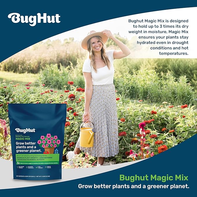 Magic Mix Peat Free Organic Potting Soil for Indoor Plants and Outdoor – Nutrient-Rich Garden Soil for Vegetables, Fruits, Herbs, and Flowers – Potting Mix Moisture Retaining, 5 lb Bag