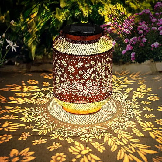 Dragonfly Solar Lanterns Outdoor Waterproof, Hanging Solar Garden Lights, Metal Lights for Yard, Patio, Lawn, Pathway, Garden Decor, Gardening Gifts for Women, Mom, Grandma