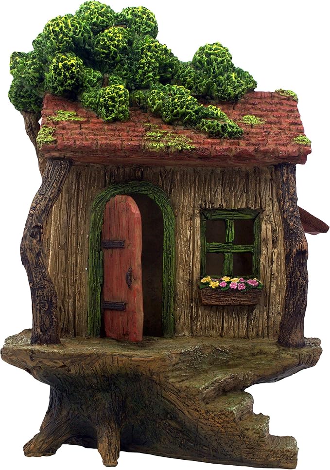 Fairy Garden House – Fairy House for Outside – 9” High with Door That Opens – Sturdy Fairy Garden Building – Lovely Miniature Garden Accessories Supplies
