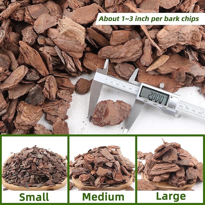 3 Quart Organic Big Size Orchid Bark for Plants, Root Development of Orchid Plants and Garden Soil Amendment