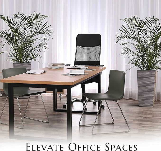 Mueller M-Resin Heavy Duty Tall Planter, Indoor/Outdoor Grande Plant, Tree, Flower Pot, 2-Piece Set, 24”, Modern Design, Built-in Drainage, Mocha