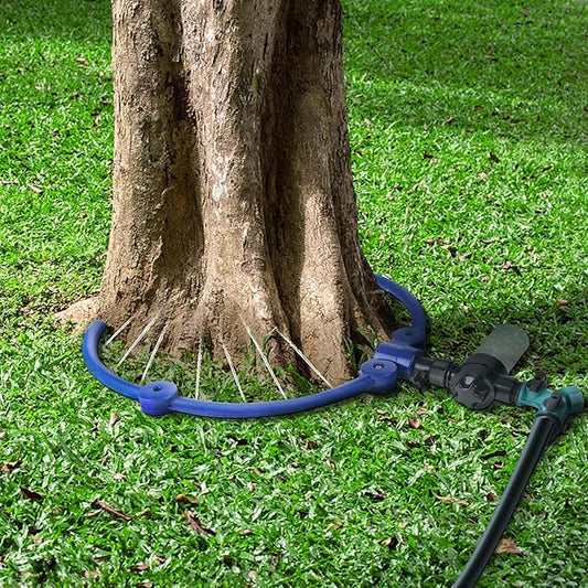 360° Tree Water Sprinkler,Tree Root Watering Tool,Water Ring Sprinkler Irrigation System for Outdoor Plants Raised (Blue)
