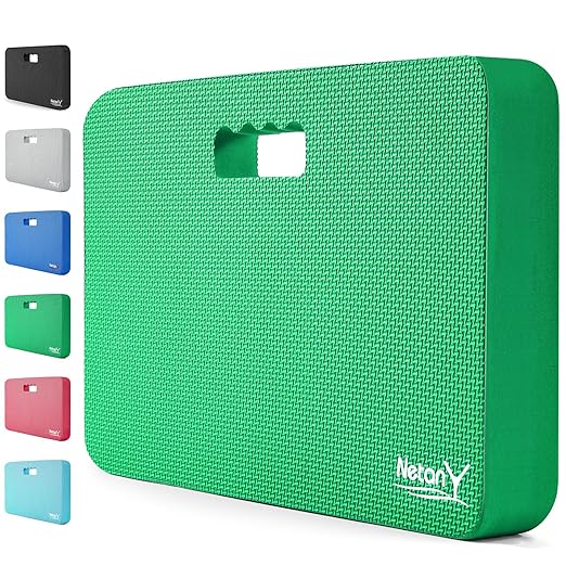NETANY Extra Thick Kneeling Pad for Gardening, Comfortable Knee Pad Cushion, Extra Large Foam Kneeler Mat for Gardening, Baby Bath, Workout, Exercise & Yoga, Mechanic, 17.8 x 11 x 1.5 in, Grass