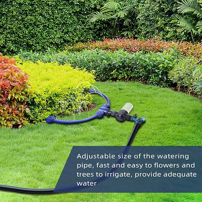 360° Tree Water Sprinkler,Tree Root Watering Tool,Water Ring Sprinkler Irrigation System for Outdoor Plants Raised (Blue)