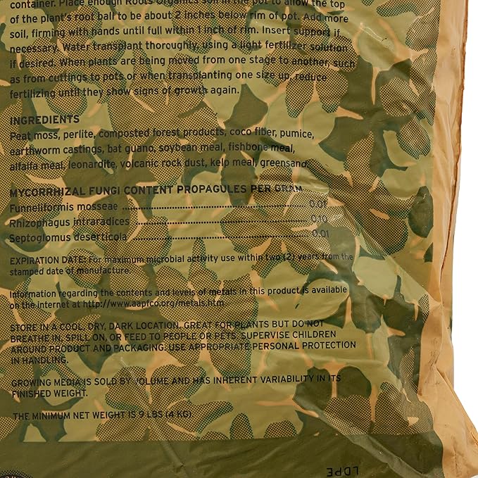 Roots Organics ROD75 Hydroponic Gardening Ready-to-Grow Coco Fiber-Based Potting Soil, 0.75 cu ft/5.6 gal for Plants