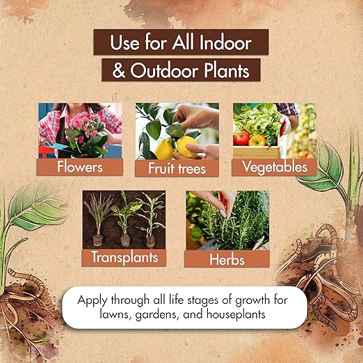 Worm Castings for Plants, Earthworm Casting Organic Fertilizer, Bokashi Booster, Worm Tea Made from Compost Worms, Liquified & Concentrated Vermicompost for Soil Fertility & Bountiful Harvest, 32 oz.