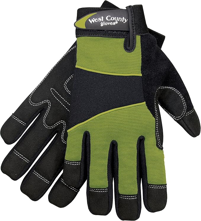 West County 013S/XL Men's Gloves –X-Large, Stem, Work Gloves with Four-Way Spandex Backing, Adjustable Cuff