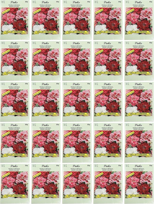 Black Duck Brand Set of 25 Pinks Double Mix Flower Seed Packets! Flower Seeds in Bulk - Great for Creating The Garden of Your Dreams! (25, Pinks - Double Imperial)