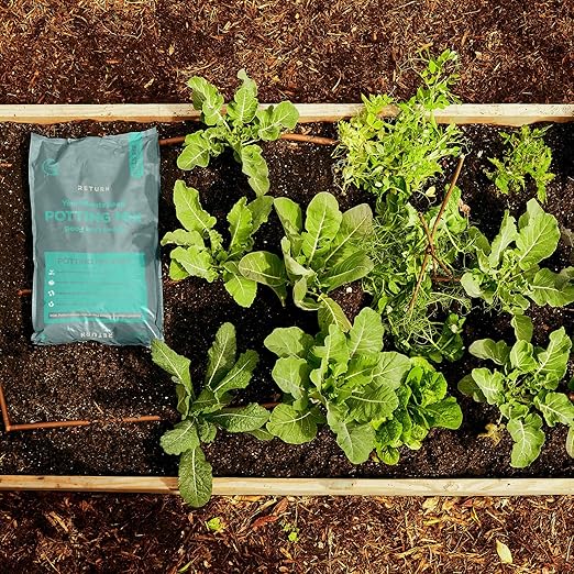 Return Potting Mix #003, Organic Matter Potting Mix for Indoor & Outdoor Potted Plants, Container Gardens, Vegetables—Peat Free, Improves Soil Structure, Retains Plant Moisture, Eco-Friendly, (25 qt)