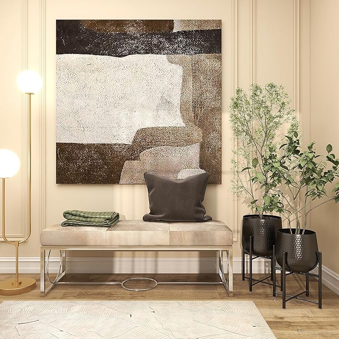 CosmoLiving by Cosmopolitan Metal Indoor Outdoor Planter Large Planter Pot with Removable Stand, Set of 2 Planters 19", 17"H, Black