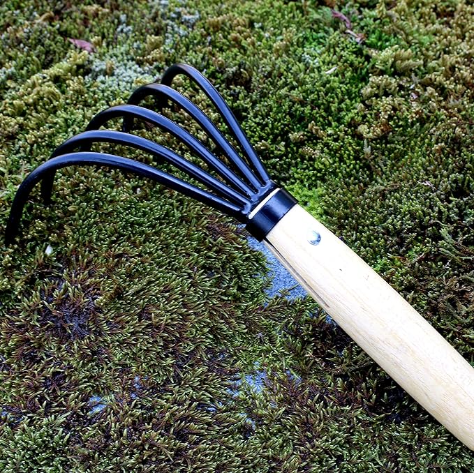 KAKURI Hand Cultivator Garden Tool 10", Handheld Rake for Weeding, Digging, Cultivating, Hand-Forged Japanese Steel, Made in Japan