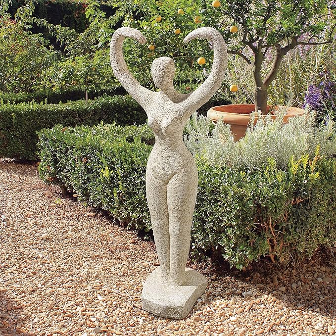 Design Toscano Neolithic Style Gaia Earth Mother Woman Indoor/Outdoor Garden Statue, 40 inches tall, Cast Stone Resin, Rough Stone Finish